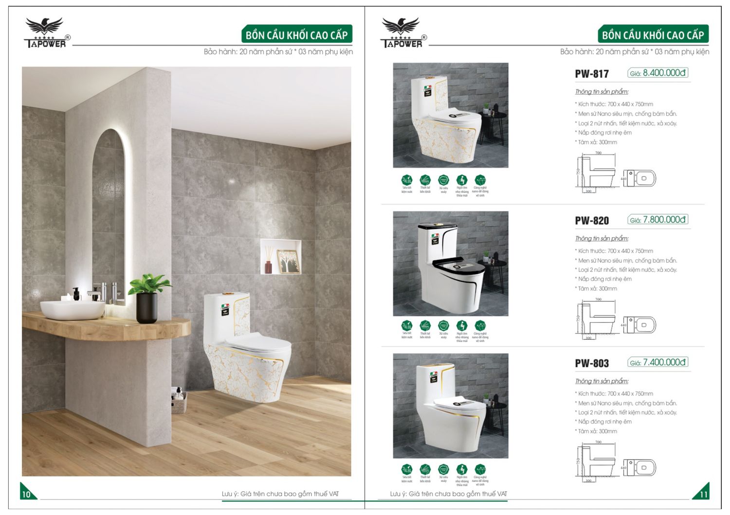 Thiết bị vệ sinh TAPOWER Catalogue và Bảng giá mới nhất /Page 6